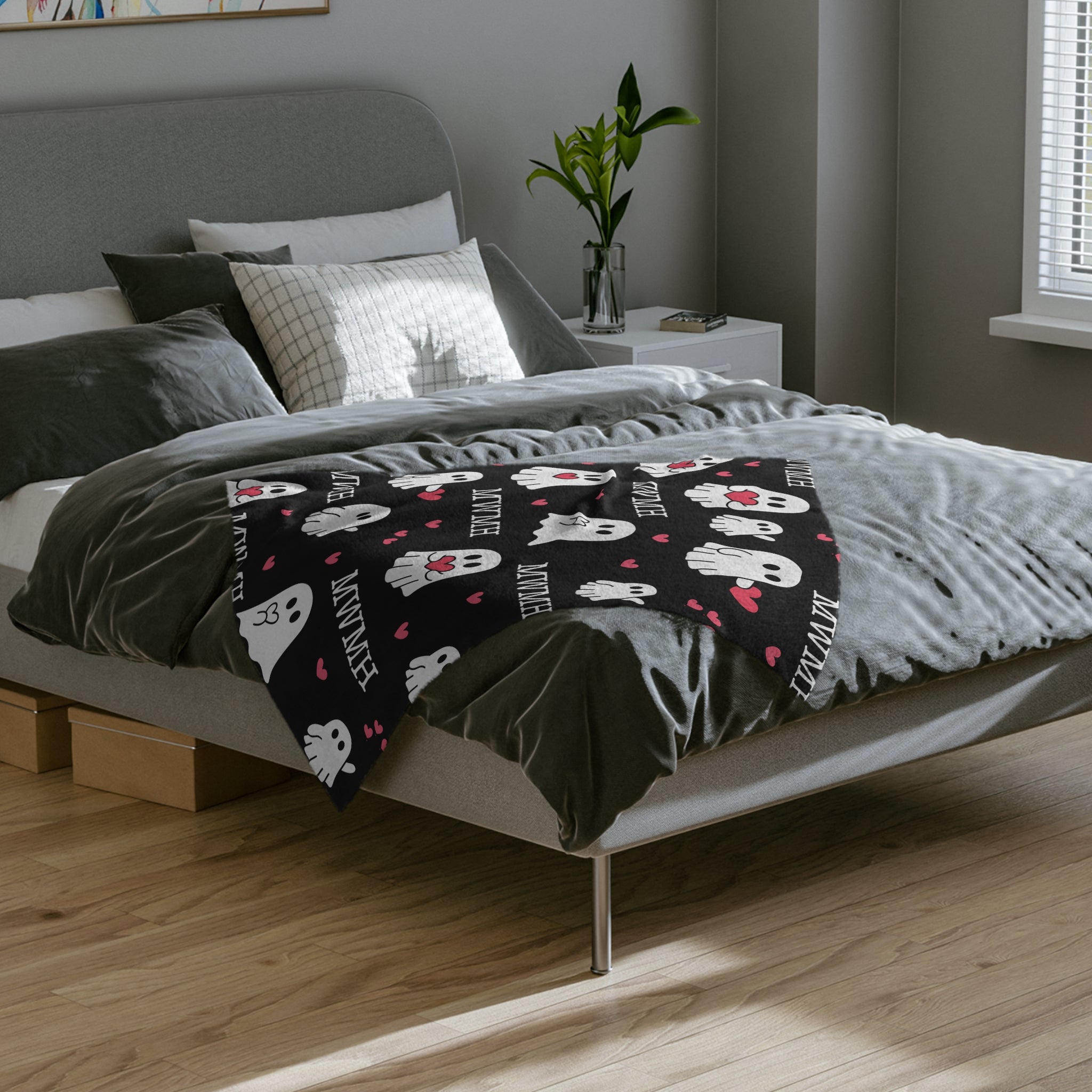 Ghosty Heart Swaddle Blanket