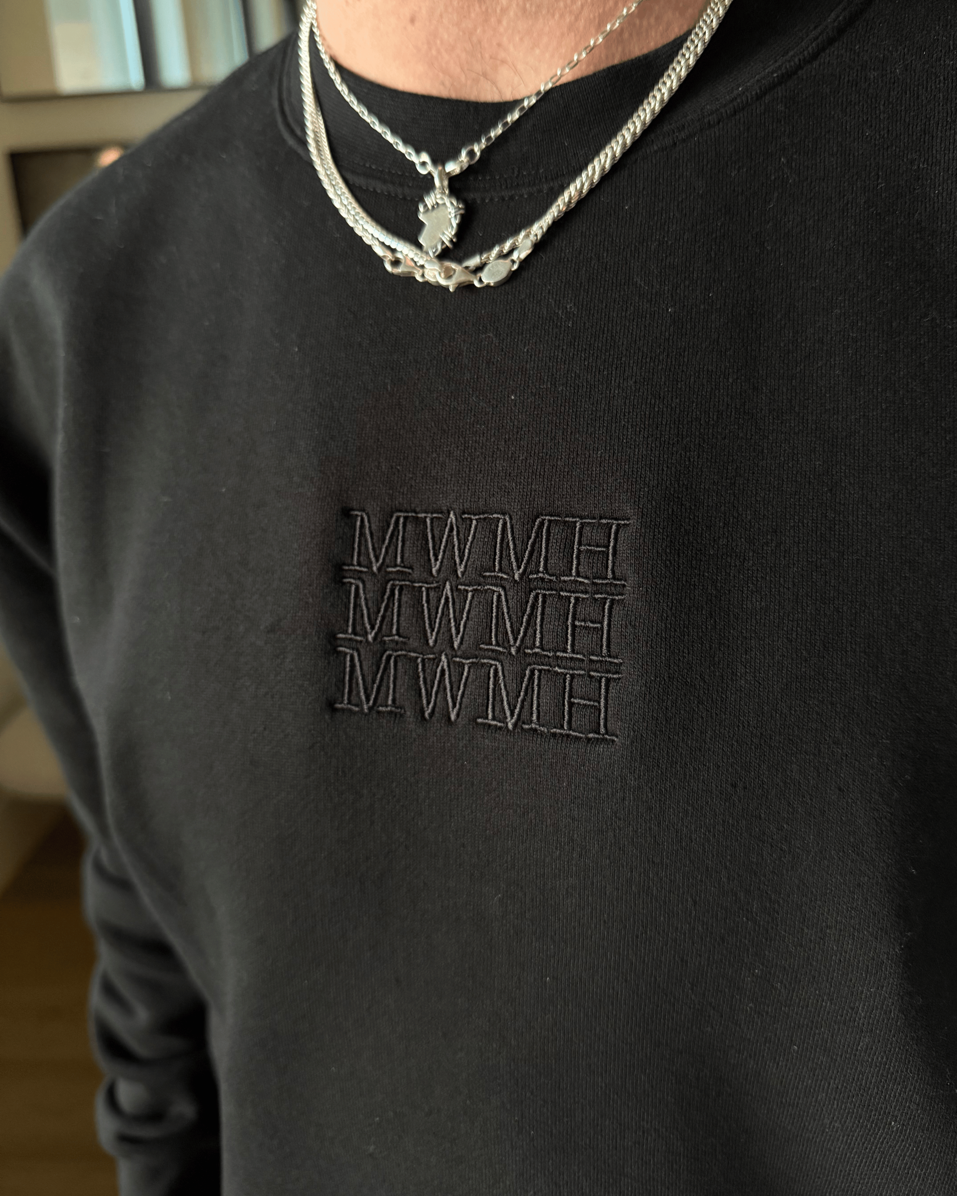 MWMH Basics Black Crewneck